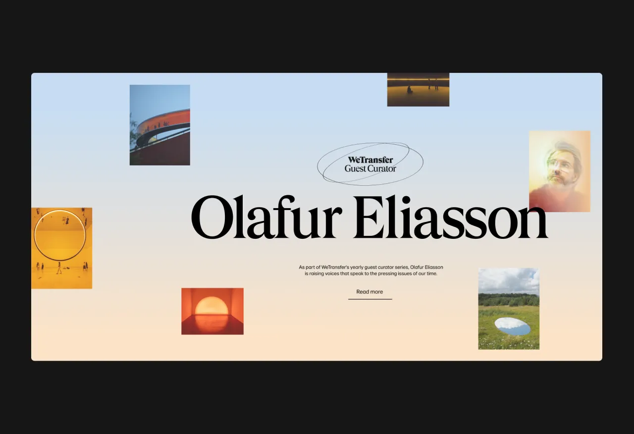 WeTransfer collaboration with Olafur Eliasson