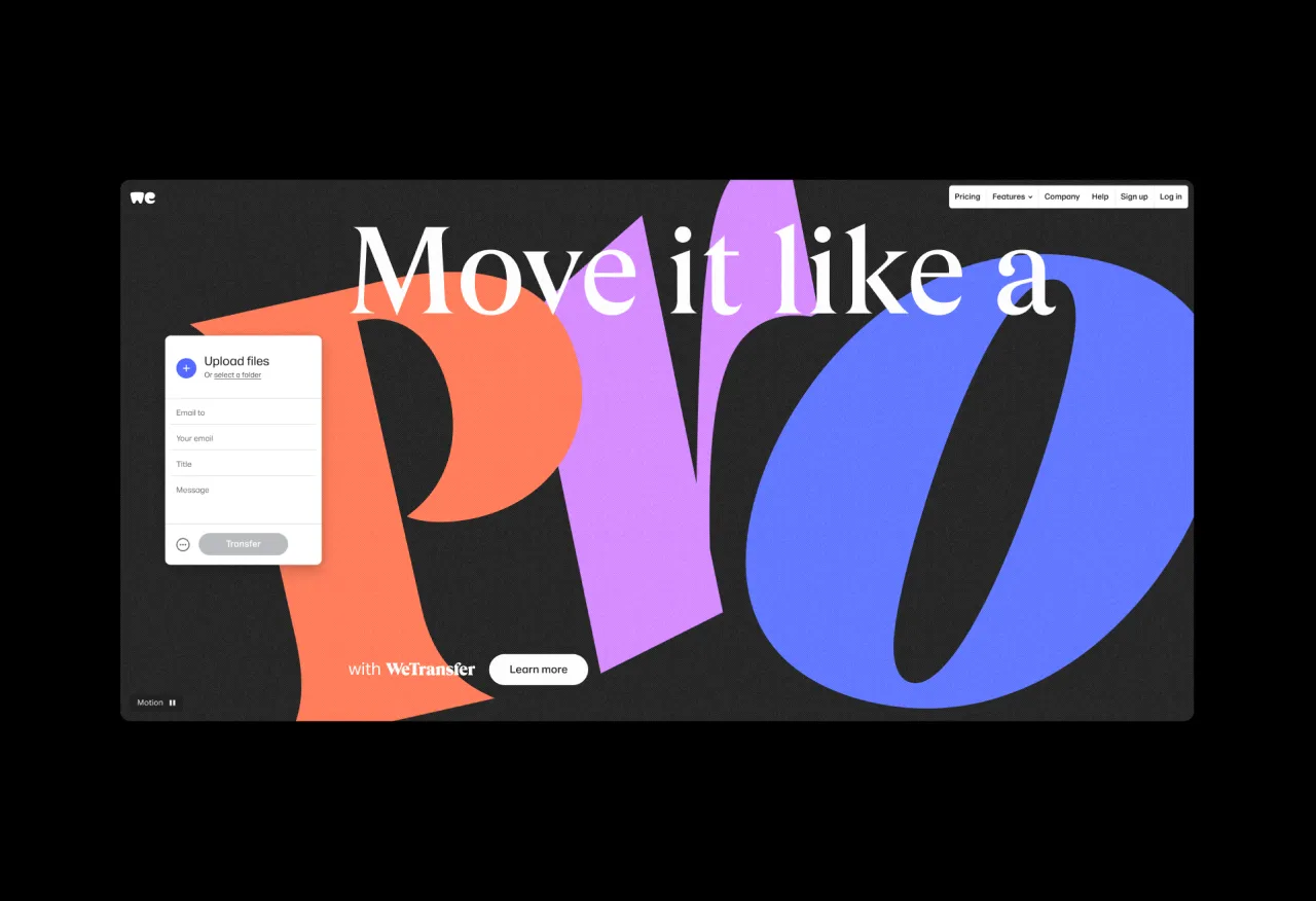 WeTransfer Move it like a Pro campaign